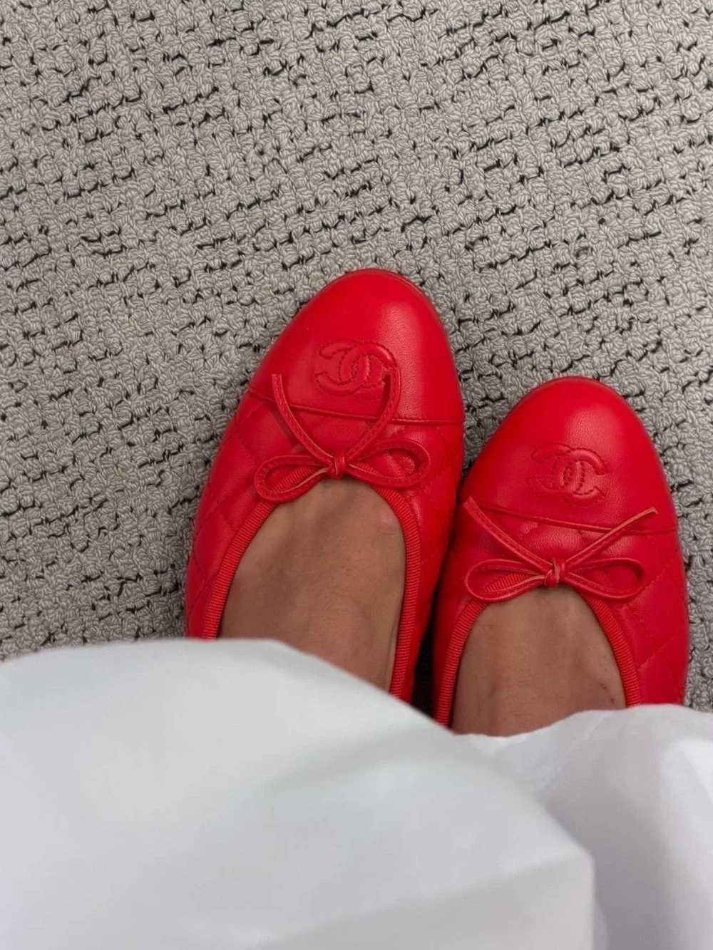 Chanel 26B Red Ballet Flats | Size 38.5